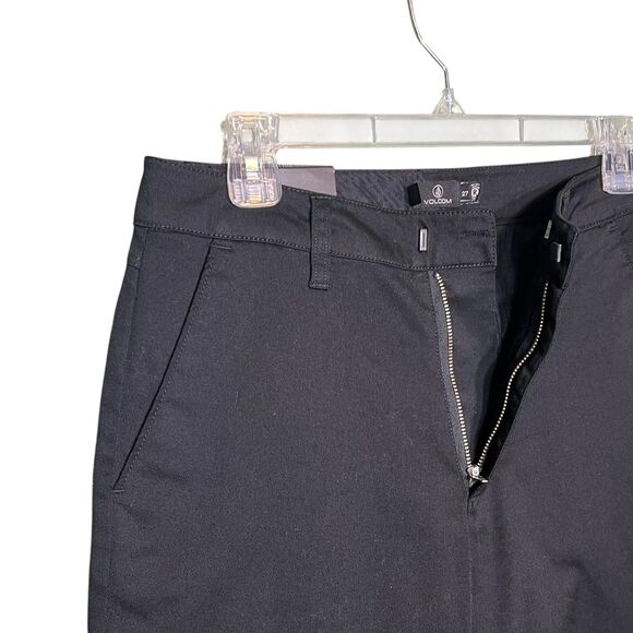 Volcom Pants Women's 27 Black High Rise Ankle Fit Grunge Goth Emo Pants Casual - Picture 11 of 12